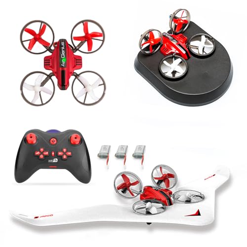 Hylukon RC Flugzeug, 3-in-1 Ferngesteuertes Flugzeug, 2,4GHz Land- und Luftfernbedienungsflugzeug, Drohne, Luftkissenfahrzeug, RC Aeroplane DREI Geschwindigkeiten einstellbar für Kinder Hylukon RC Flugzeug, 3-in-1 Ferngesteuertes Flugzeug, 2,4GHz Land- und Luftfernbedienungsflugzeug, Drohne, Luftkissenfahrzeug, RC Aeroplane DREI Geschwindigkeiten einstellbar für Kinder von Hylukon