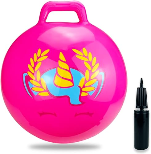 Rosa Einhorn elasterkugel, 18 Zoll schweres Federball, Kinder-springball, Kinder-springball, puppenspiel für Jungen und mädchen, innentempo (pink Einhorn) von Hymaz