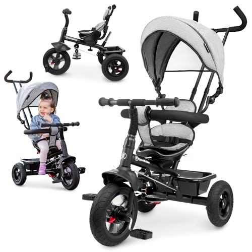 HyperMotion Dreirad ab 1 Jahr mit Schubstange - 3-in-1 Kinderfahrzeug für 1-4 Jahre, bis 20 kg - mit höhenverstellbarem Elterngriff und Schiebelenker, Grau HyperMotion Dreirad ab 1 Jahr mit Schubstange - 3-in-1 Kinderfahrzeug für 1-4 Jahre, bis 20 kg - mit höhenverstellbarem Elterngriff und Schiebelenker, Grau von HyperMotion