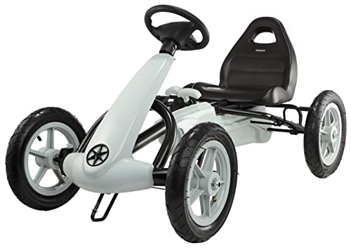 HyperMotion Go-Kart Tretfahrzeug - Kinderfahrzeug ab 5 Jahren - Verstellbarer Sitz mit Doppelhandbremse - 30cm Räder - Vorwärts & Rückwärts Fahrfunktion - Grau HyperMotion Go-Kart Tretfahrzeug - Kinderfahrzeug ab 5 Jahren - Verstellbarer Sitz mit Doppelhandbremse - 30cm Räder - Vorwärts & Rückwärts Fahrfunktion - Grau von HyperMotion
