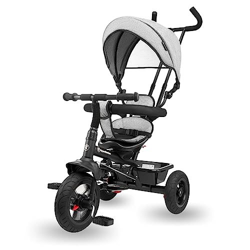 Triciclo per Bambini HyperMotion da 1 Anno a 20 kg, Biciclette per Bambini, 1-4 anni, Bicicletta per Bambini Con manubrio a spinta, Triciclo, maniglia per genitori, Grigio triciclo kinderkraft von HyperMotion