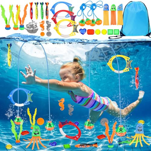 Hysagtek Tauchringe für Kinder Set, 26 Stücke Pool Spielzeug, Schwimmspielzeug für Tauchtraining Poolparty Schwimmbad, Tauchen Ringe Torpedo Seetang Oktopus Tauchen Edelsteine Tauchen Tür Hysagtek Tauchringe für Kinder Set, 26 Stücke Pool Spielzeug, Schwimmspielzeug für Tauchtraining Poolparty Schwimmbad, Tauchen Ringe Torpedo Seetang Oktopus Tauchen Edelsteine Tauchen Tür von Hysagtek
