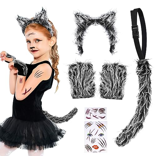 Hysagtek Wolf Kostüm Kinder,Werwolf Kostüm Karneval Kostüm Kinder mit Werwolf Haarreifen,Schwanz,Pfoten Kostüm & Aufkleber Accessoires für Cosplay Geburtstag Party Faschingskostüme & Karneval Party Hysagtek Wolf Kostüm Kinder,Werwolf Kostüm Karneval Kostüm Kinder mit Werwolf Haarreifen,Schwanz,Pfoten Kostüm & Aufkleber Accessoires für Cosplay Geburtstag Party Faschingskostüme & Karneval Party von Hysagtek
