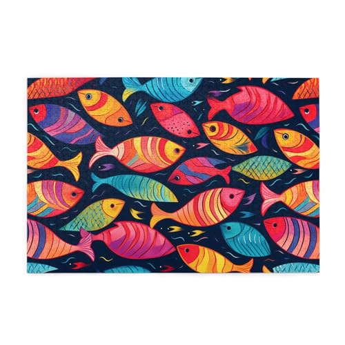 Hytter 1000 Teile Puzzles, buntes Fischmuster, pädagogische, intellektuelle Holzpuzzles, lustige Puzzles, Stressabbau-Spiel Hytter 1000 Teile Puzzles, buntes Fischmuster, pädagogische, intellektuelle Holzpuzzles, lustige Puzzles, Stressabbau-Spiel von Hytter