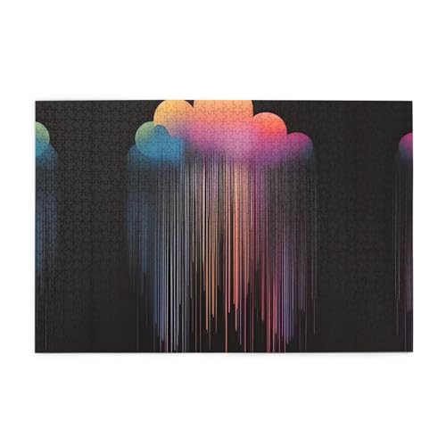 Hytter 1000 Teile Puzzles, buntes Regenbogen-Regenmuster, pädagogische, intellektuelle Holzpuzzles, lustige Puzzles, Stressabbau-Spiel Hytter 1000 Teile Puzzles, buntes Regenbogen-Regenmuster, pädagogische, intellektuelle Holzpuzzles, lustige Puzzles, Stressabbau-Spiel von Hytter