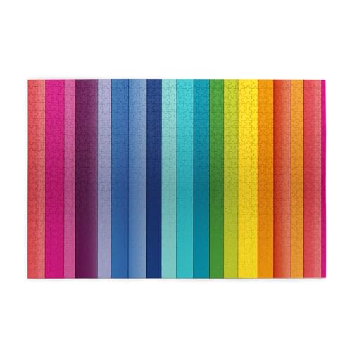Hytter 1000 Teile Puzzles, buntes Regenbogen-Streifenmuster, pädagogische, intellektuelle Holzpuzzles, lustige Puzzles, Stressabbau-Spiel Hytter 1000 Teile Puzzles, buntes Regenbogen-Streifenmuster, pädagogische, intellektuelle Holzpuzzles, lustige Puzzles, Stressabbau-Spiel von Hytter