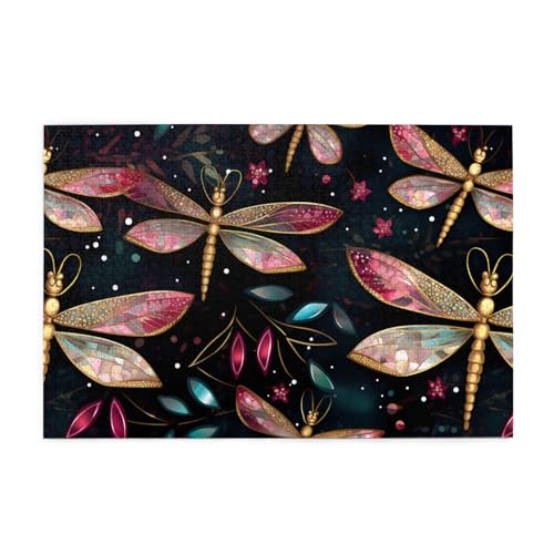 Jigsaw Puzzles1000 Teile Hytter Juwel Libelle Muster Pädagogische Intellektuelle Holzpuzzles Lustige Puzzles Stressabbau Spiel von Hytter