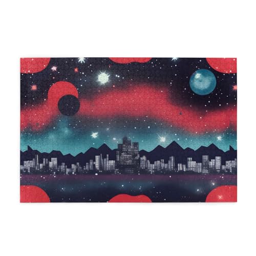 Jigsaw Puzzles1000 Teile Hytter Nachthimmel Muster Pädagogische Intellektuelle Holzpuzzles Lustige Puzzles Stressabbau Spiel von Hytter