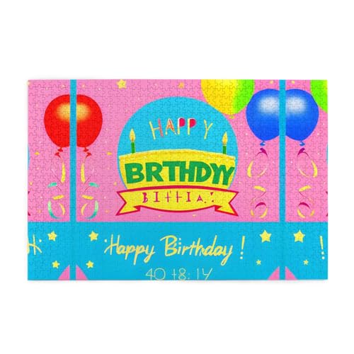 Puzzles1000 Teile Hytter Alles Gute zum Geburtstag Ballonmuster Pädagogische Intellektuelle Holzpuzzles Lustige Puzzles Stressabbau-Spiel von Hytter