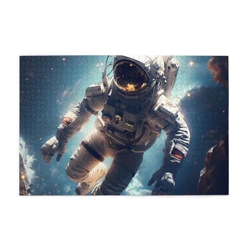Puzzles1000 Teile Hytter Astronaut Muster Pädagogische Intellektuelle Holzpuzzles Lustige Puzzles Stressabbau-Spiel von Hytter