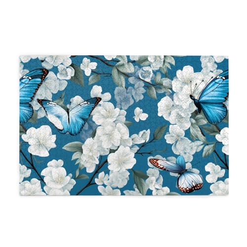 Puzzles1000 Teile Hytter Blauer Schmetterling auf Blüte Blumenmuster Pädagogische Intellektuelle Holzpuzzles Lustige Puzzles Stressabbau-Spiel Puzzles1000 Teile Hytter Blauer Schmetterling auf Blüte Blumenmuster Pädagogische Intellektuelle Holzpuzzles Lustige Puzzles Stressabbau-Spiel von Hytter