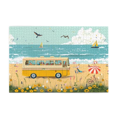 Puzzles1000 Teile Hytter Bus Strand Meer Szene Muster Pädagogische Intellektuelle Holzpuzzles Lustige Puzzles Stressabbau Spiel Puzzles1000 Teile Hytter Bus Strand Meer Szene Muster Pädagogische Intellektuelle Holzpuzzles Lustige Puzzles Stressabbau Spiel von Hytter