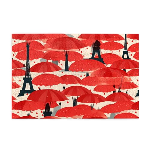Puzzles1000 Teile Hytter Eiffelturm roter Regenschirm Muster Pädagogische Intellektuelle Holzpuzzles Lustige Puzzles Stressabbau-Spiel Puzzles1000 Teile Hytter Eiffelturm roter Regenschirm Muster Pädagogische Intellektuelle Holzpuzzles Lustige Puzzles Stressabbau-Spiel von Hytter