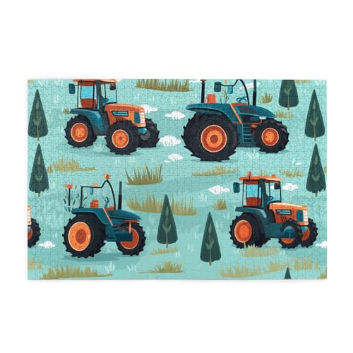 Puzzles1000 Teile Hytter Fantasie Bauernhof Traktor Muster Pädagogische Intellektuelle Holzpuzzles Lustige Puzzles Stressabbau-Spiel von Hytter