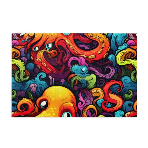 Puzzles1000 Teile Hytter Farbe Graffiti Oktopus-Muster pädagogische intellektuelle Holzpuzzles, lustige Puzzles, Stressabbau-Spiel Puzzles1000 Teile Hytter Farbe Graffiti Oktopus-Muster pädagogische intellektuelle Holzpuzzles, lustige Puzzles, Stressabbau-Spiel von Hytter