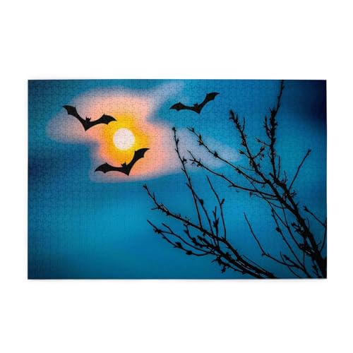Puzzles1000 Teile Hytter Fledermaus unter Nachthimmel Muster Pädagogische Intellektuelle Holzpuzzles Lustige Puzzles Stressabbau-Spiel Puzzles1000 Teile Hytter Fledermaus unter Nachthimmel Muster Pädagogische Intellektuelle Holzpuzzles Lustige Puzzles Stressabbau-Spiel von Hytter