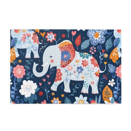 Puzzles1000 Teile Hytter Fröhliches Elefantenmuster Pädagogisches Intellektuelles Holzpuzzles, lustige Puzzles, Stressabbau-Spiel Puzzles1000 Teile Hytter Fröhliches Elefantenmuster Pädagogisches Intellektuelles Holzpuzzles, lustige Puzzles, Stressabbau-Spiel von Hytter