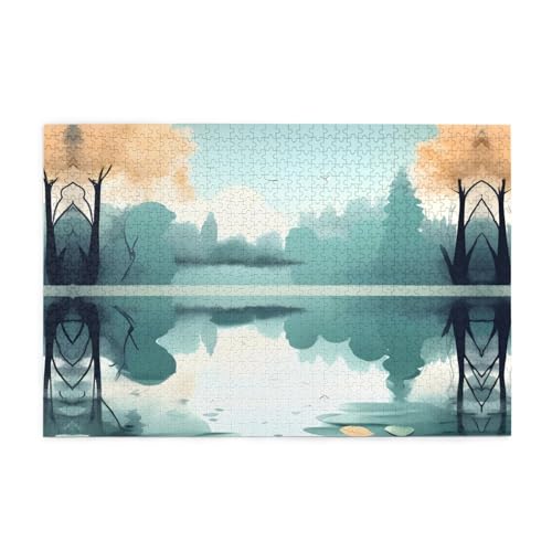 Puzzles1000 Teile Hytter Gefallene Blätter Auf Einem Ruhigen See Muster Pädagogische Intellektuelle Holzpuzzles Lustige Puzzles Stressabbau-Spiel Puzzles1000 Teile Hytter Gefallene Blätter Auf Einem Ruhigen See Muster Pädagogische Intellektuelle Holzpuzzles Lustige Puzzles Stressabbau-Spiel von Hytter
