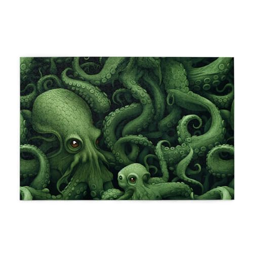 Puzzles1000 Teile Hytter Grünes Oktopus-Muster Pädagogisches Intellektuelles Holzpuzzles, lustige Puzzles, Stressabbau-Spiel Puzzles1000 Teile Hytter Grünes Oktopus-Muster Pädagogisches Intellektuelles Holzpuzzles, lustige Puzzles, Stressabbau-Spiel von Hytter