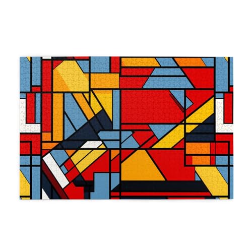 Puzzles1000 Teile Hytter Komposition in Rot Gelb Blau und Schwarz Muster Pädagogische Intellektuelle Holzpuzzles Lustige Puzzles Stressabbau-Spiel Puzzles1000 Teile Hytter Komposition in Rot Gelb Blau und Schwarz Muster Pädagogische Intellektuelle Holzpuzzles Lustige Puzzles Stressabbau-Spiel von Hytter