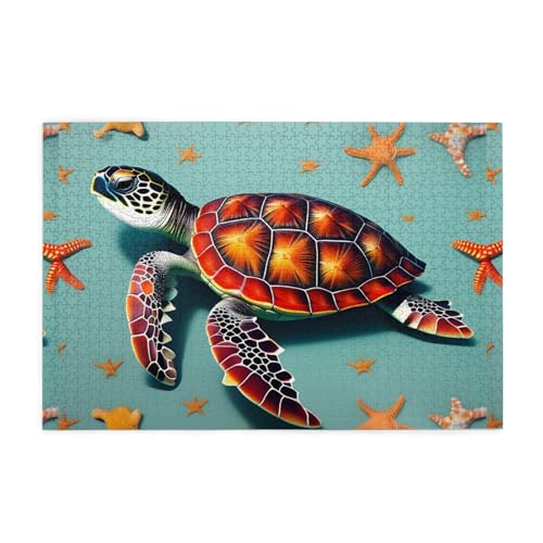 Puzzles1000 Teile Hytter Meeresschildkröte Seestern Muster Pädagogische Intellektuelle Holzpuzzles Lustige Puzzles Stressabbau-Spiel Puzzles1000 Teile Hytter Meeresschildkröte Seestern Muster Pädagogische Intellektuelle Holzpuzzles Lustige Puzzles Stressabbau-Spiel von Hytter
