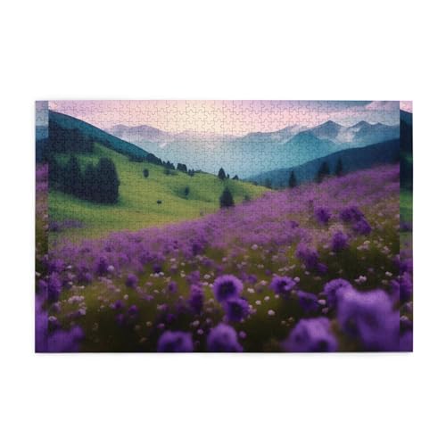 Puzzles1000 Teile Hytter Natur Lila Blumen Wiese Berg Landschaft Muster Pädagogische Intellektuelle Holzpuzzles Lustige Puzzles Stressabbau Spiel Puzzles1000 Teile Hytter Natur Lila Blumen Wiese Berg Landschaft Muster Pädagogische Intellektuelle Holzpuzzles Lustige Puzzles Stressabbau Spiel von Hytter