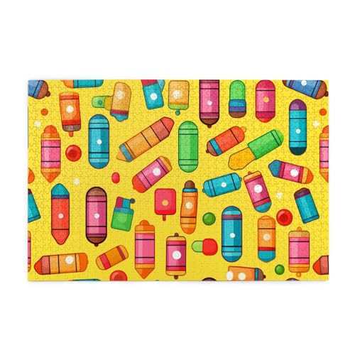 Puzzles1000 Teile Hytter Niedliche Buntstifte Box-Muster Pädagogische Intellektuelle Holzpuzzles Lustige Puzzles Stressabbau-Spiel Puzzles1000 Teile Hytter Niedliche Buntstifte Box-Muster Pädagogische Intellektuelle Holzpuzzles Lustige Puzzles Stressabbau-Spiel von Hytter