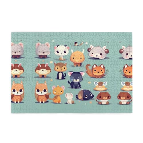 Puzzles1000 Teile Hytter Niedliche kleine Tiere Muster Pädagogische Intellektuelle Holzpuzzles Lustige Puzzles Stressabbau Spiel von Hytter