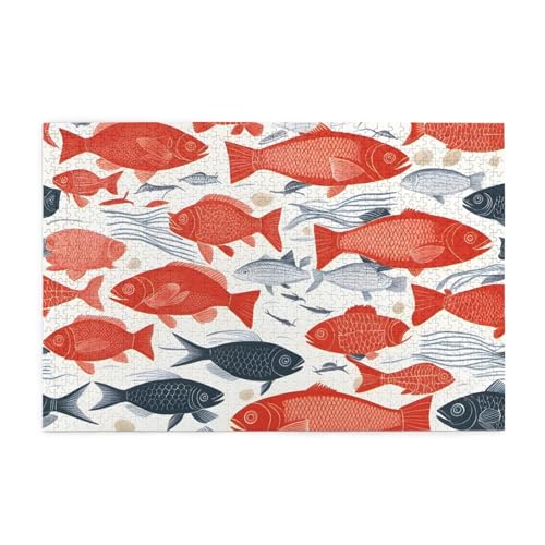 Puzzles1000 Teile Hytter Niedliches Fischmuster Pädagogische Intellektuelle Holzpuzzles Lustige Puzzles Stressabbau-Spiel Puzzles1000 Teile Hytter Niedliches Fischmuster Pädagogische Intellektuelle Holzpuzzles Lustige Puzzles Stressabbau-Spiel von Hytter