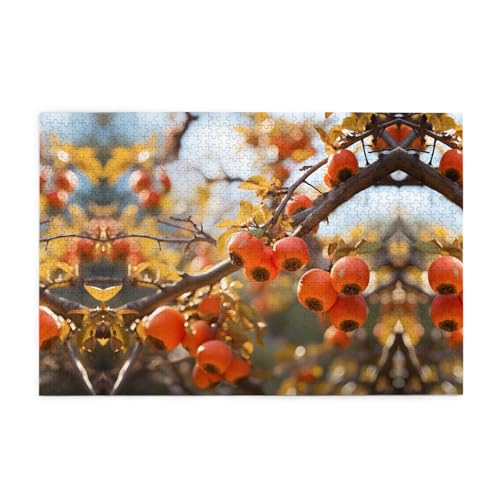 Puzzles1000 Teile Hytter Persimmon Muster Pädagogische Intellektuelle Holzpuzzles Lustige Puzzles Stressabbau-Spiel von Hytter