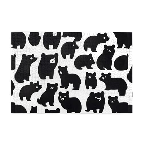 Puzzles1000 Teile Hytter Rge und kleine schwarze Bären Muster Pädagogische Intellektuelle Holzpuzzles, lustige Puzzles, Stressabbau-Spiel Puzzles1000 Teile Hytter Rge und kleine schwarze Bären Muster Pädagogische Intellektuelle Holzpuzzles, lustige Puzzles, Stressabbau-Spiel von Hytter