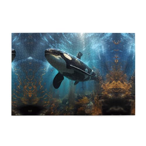 Puzzles1000 Teile Hytter Riesige Killerwale Muster Pädagogische Intellektuelle Holzpuzzles Lustige Puzzles Stressabbau-Spiel Puzzles1000 Teile Hytter Riesige Killerwale Muster Pädagogische Intellektuelle Holzpuzzles Lustige Puzzles Stressabbau-Spiel von Hytter