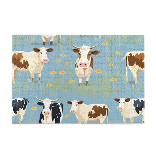 Puzzles1000 Teile Hytter Rinderhof Sanctuary Muster Pädagogische Intellektuelle Holzpuzzles Lustige Puzzles Stressabbau-Spiel von Hytter