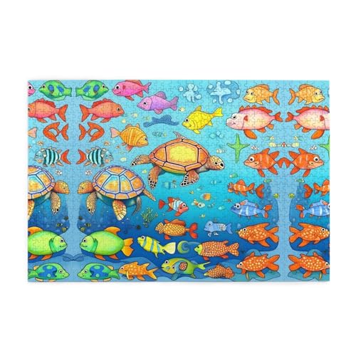 Puzzles1000 Teile Hytter Schildkröte und Fisch Muster Pädagogische Intellektuelle Holzpuzzles Lustige Puzzles Stressabbau-Spiel Puzzles1000 Teile Hytter Schildkröte und Fisch Muster Pädagogische Intellektuelle Holzpuzzles Lustige Puzzles Stressabbau-Spiel von Hytter