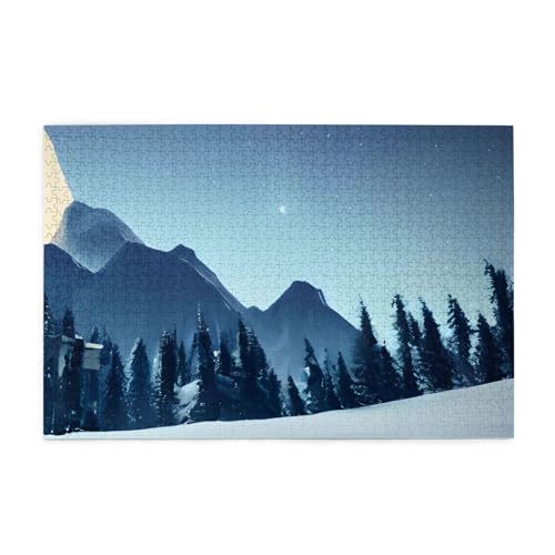 Puzzles1000 Teile Hytter Schneewald Muster Pädagogische Intellektuelle Holzpuzzles Lustige Puzzles Stressabbau-Spiel Puzzles1000 Teile Hytter Schneewald Muster Pädagogische Intellektuelle Holzpuzzles Lustige Puzzles Stressabbau-Spiel von Hytter