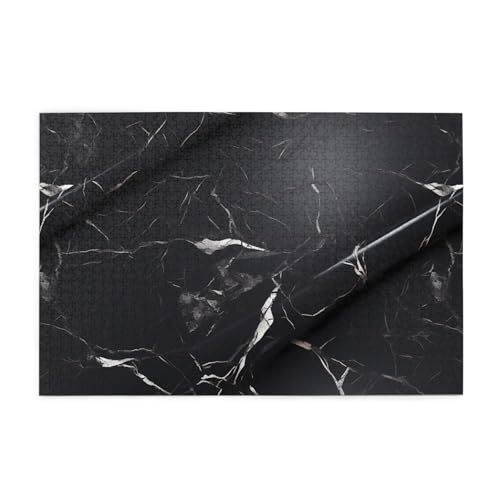 Puzzles1000 Teile Hytter Schwarz Marmor Muster Pädagogische Intellektuelle Holzpuzzles Lustige Puzzles Stressabbau Spiel von Hytter