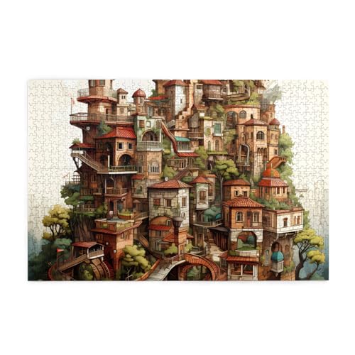 Puzzles1000 Teile Hytter Traumschloss Muster Pädagogische Intellektuelle Holzpuzzles Lustige Puzzles Stressabbau Spiel von Hytter
