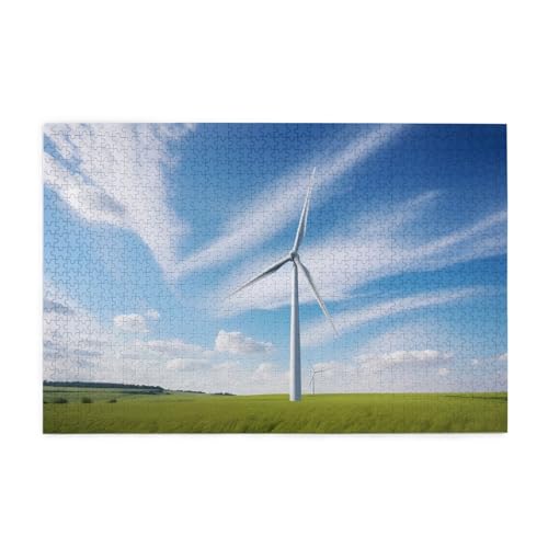 Puzzles1000 Teile Hytter Windrad Muster Pädagogische Intellektuelle Holzpuzzles Lustige Puzzles Stressabbau Spiel von Hytter