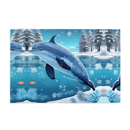 Puzzles1000 Teile Hytter Winter Der Delfin Muster Pädagogische Intellektuelle Holzpuzzles Lustige Puzzles Stressabbau-Spiel Puzzles1000 Teile Hytter Winter Der Delfin Muster Pädagogische Intellektuelle Holzpuzzles Lustige Puzzles Stressabbau-Spiel von Hytter
