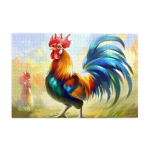Puzzles1000 Teile Hytter buntes Hahnmuster pädagogische intellektuelle Holzpuzzles, lustige Puzzles, Stressabbau-Spiel Puzzles1000 Teile Hytter buntes Hahnmuster pädagogische intellektuelle Holzpuzzles, lustige Puzzles, Stressabbau-Spiel von Hytter