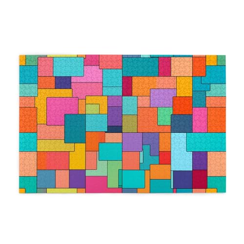 Puzzles1000 Teile Hytter buntes quadratisches Muster, pädagogische intellektuelle Holzpuzzles, lustige Puzzles, Stressabbau-Spiel Puzzles1000 Teile Hytter buntes quadratisches Muster, pädagogische intellektuelle Holzpuzzles, lustige Puzzles, Stressabbau-Spiel von Hytter