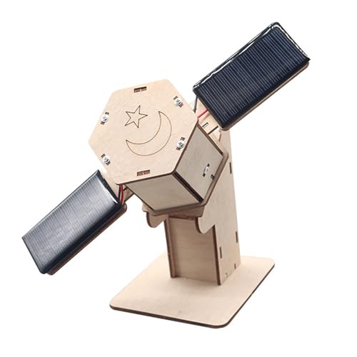Kinder 3D Hölzerne Rätsel Solarenergie Stamm Spielzeug DIY Space Satellitenmodell Handwerk Bildungswissenschaft Gebäude Kit DIY 3D Holz Puzzle Raum von Hyuduo