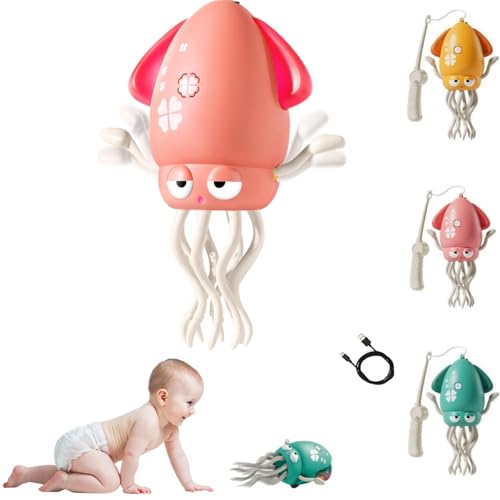 Elektrisches Tanzendes Oktopus Spielzeug für Baby, Lernspielzeug mit LED-Lichtern, Automatisch Krabbelnder Oktopus, Kinderspielzeug ab 3+ Jahre Junge Mädchen Weihnacht, Geburtstagsgeschenk (Rosa) von Hyunlai