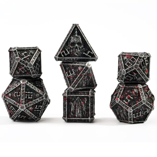 DND-Würfel-Set aus Metall für Dungeons and Dragons, D&D, Totenkopf-Zauberer-Thema, D20, D12, D10, D100, D8, D6, D4, für Würfel, Kobold, Sammlerstück, einzigartiges Skelett, Halloween-Zubehör, DND-Würfel-Set aus Metall für Dungeons and Dragons, D&D, Totenkopf-Zauberer-Thema, D20, D12, D10, D100, D8, D6, D4, für Würfel, Kobold, Sammlerstück, einzigartiges Skelett, Halloween-Zubehör, von HzFitInc