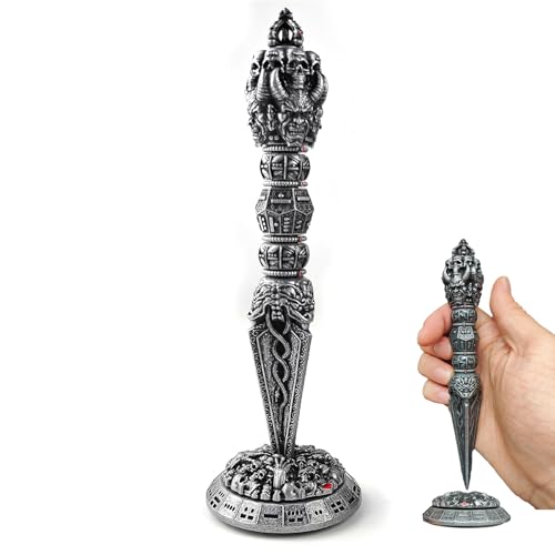 Zauberstab Würfel 7 in 1 Metall Würfel Spinner Einzigartiger Würfelturm für Dungeons and Dragons D&D Dolch Set mit Geschenkbox DND Prop Zubehör (Schwarz) von HzFitInc