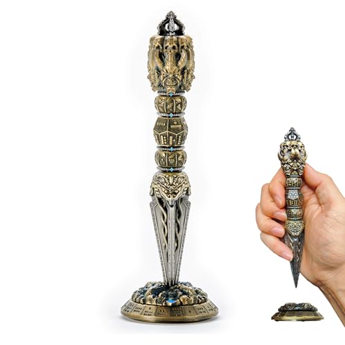 Zauberstab Würfel Spinner für Dungeons and Dragons Metal Spinning Dice Dolch für D&D DND D20 D12 D10 D8 D6 D4 D% Metall Würfelsets für Rollenspiele (Messing) von HzFitInc
