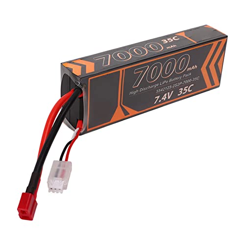 Hztyyier 2S2P LiPo Akku, 7000mAh 7,4V 35C T Form Roter Stecker RC Batterieleistung für RC Truck RC Truggy RC Heli Flugzeug Drone FPV Racing Hztyyier 2S2P LiPo Akku, 7000mAh 7,4V 35C T Form Roter Stecker RC Batterieleistung für RC Truck RC Truggy RC Heli Flugzeug Drone FPV Racing von Hztyyier