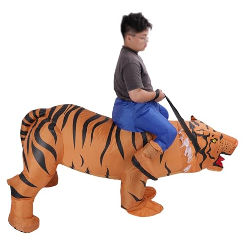 Hztyyier Aufblasbares Tigerkostüm Spaß Cosplay Blowt Animal Outfit für Erwachsene und, Geeignet für Verschiedene Veranstaltungen von Hztyyier