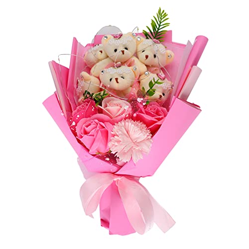 Hztyyier Cartoon Plüsch Bouquet Spielzeug Rosa LED-Schnur Leichte Bären Blumengeschenkmütter/Freunde/Freundinnen-Pink Hztyyier Cartoon Plüsch Bouquet Spielzeug Rosa LED-Schnur Leichte Bären Blumengeschenkmütter/Freunde/Freundinnen-Pink von Hztyyier