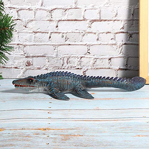 Hztyyier Dinosauriermodell Hochsimuliert Home Dekoration Ornament für Kinderspielzeug für Schlafzimmer, Kunststoff 34 X 12,5 X 5, cm Studieren (JZ Solid Mosasaur (Mund beweglich)) von Hztyyier